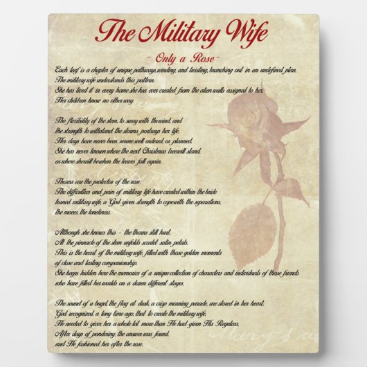 Militaire vrouw Plaque met Easel Fotoplaat (Voorkant)