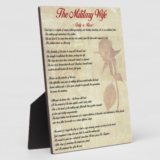 Militaire vrouw Plaque met Easel Fotoplaat (Zijkant)