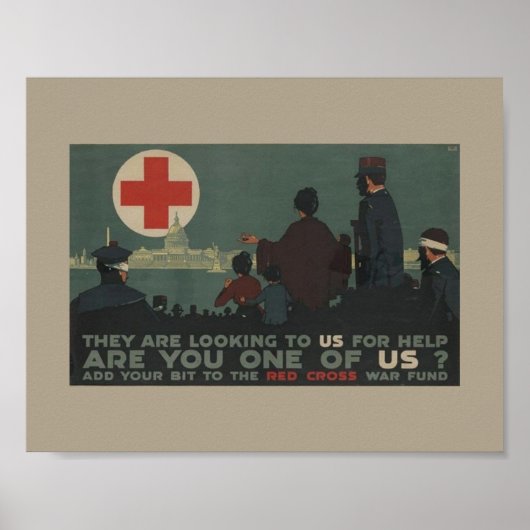 Militaire vrouwen Wereldoorlog 1 Rode Kruisoorlog Poster (Voorkant)