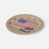 Militaire VS vlag laarzen RUSTIC gaan weg partij Papieren Bordje (Gekanteld)