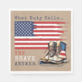 Militaire VS vlag laarzen RUSTIC gaan weg partij Servet (Voorkant)