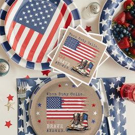 Militaire VS vlag laarzen RUSTIC gaan weg partij Servet