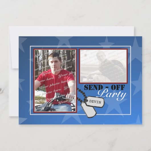 Militaire weg partij blauw en rood kaart (Achterkant)