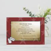 Militaire weg partij goud en rood kaart (Staand voorkant)