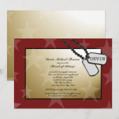 Militaire weg partij goud en rood kaart (Voorkant / Achterkant)