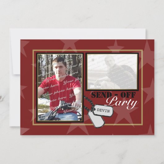 Militaire weg partij goud en rood kaart (Achterkant)