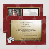 Militaire weg partij goud en rood kaart (Voorkant / Achterkant)