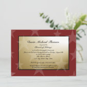 Militaire weg partij goud en rood kaart (Staand voorkant)