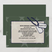 Militaire weggaan Party Groene Sterren Kaart (Voorkant / Achterkant)