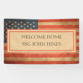 Militaire Welkom Thuis Naam Rang Banner (Horizontaal)