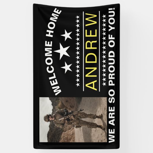 Militaire Welkom Thuisbanner | Nationale Garde van Spandoek (Verticaal)