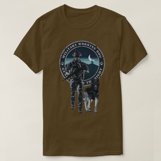 Militaire werkhond en MWD-begeleider voogden T-shirt (Design voorkant)