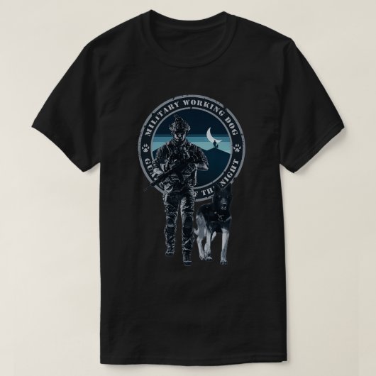 Militaire werkhond en MWD Handler voogden T-shirt (Design voorkant)