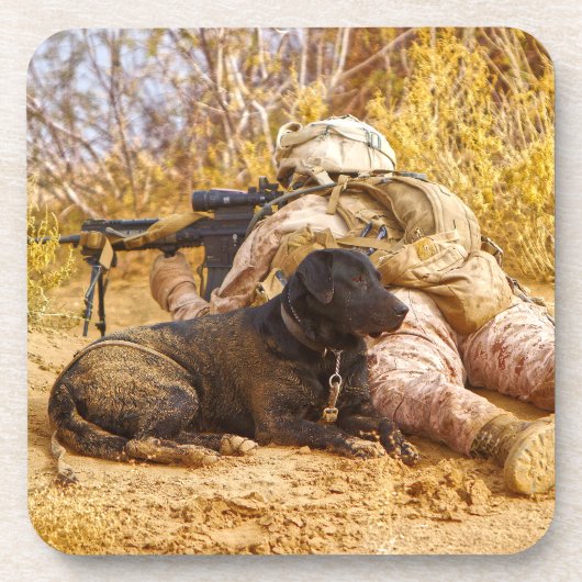 MILITAIRE WERKHOND VS BIER ONDERZETTER (Voorkant)