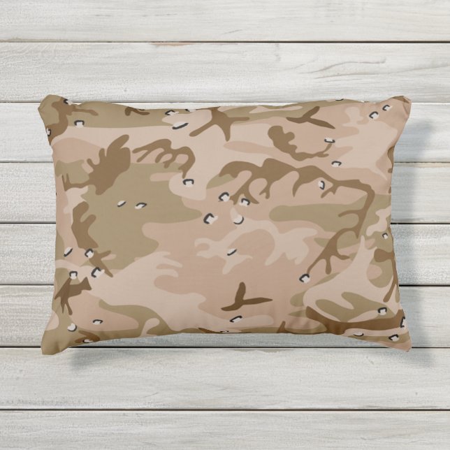 Militaire Woestijn Bruine Camouflage 12x16 Buitenkussen (Voorkant)