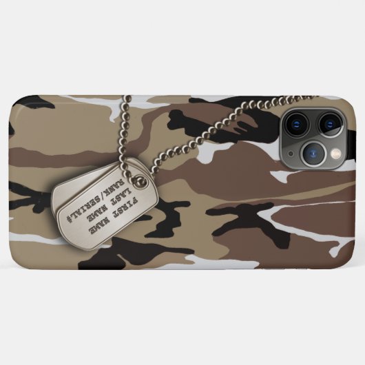 Militaire woestijncamo met hond Label Case-Mate iPhone Case (Achterkant (horizontaal))