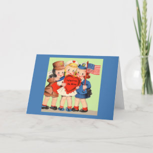 Militaire WWWII WACS & WAVES Onderhoudsvrouw Valen Feestdagen Kaart