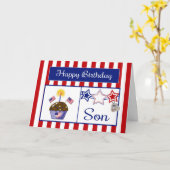 Militaire zoon Verjaardag Kaart (Gele Bloem)