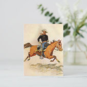 militairen, Cavalerie Officier Remington Briefkaart (Staand voorkant)