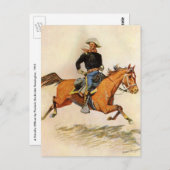  militairen, Cavalerie Officier Remington Briefkaart (Voorkant / Achterkant)