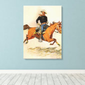  militairen, Cavalerie Officier Remington Canvas Afdruk (Insitu (Houten vloer))