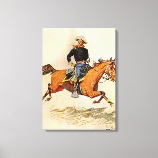  militairen, Cavalerie Officier Remington Canvas Afdruk (Voorkant)