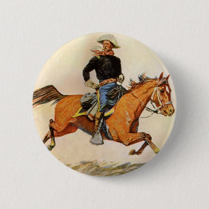 militairen, Cavalerie Officier Remington Ronde Button 5,7 Cm