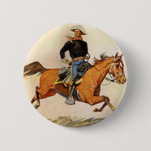  militairen, Cavalerie Officier Remington Ronde Button 5,7 Cm (Voorkant)