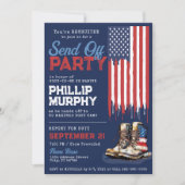 Militairen sturen Amerikaanse vlag boots party weg Kaart (Voorkant)