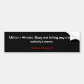 Militant Atheïst Bumpersticker (Voorkant)