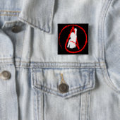 Militant Atheïst Vierkante Button 5,1 Cm (In situ)