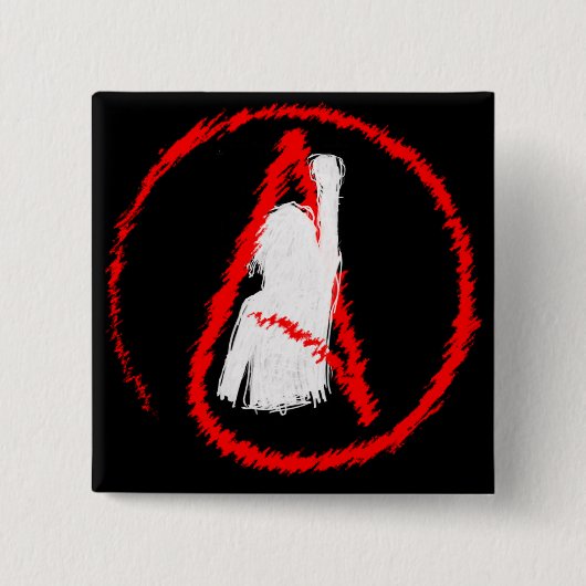 Militant Atheïst Vierkante Button 5,1 Cm (Voorkant)