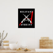 Militant Atheïst zwart poster (Keuken)