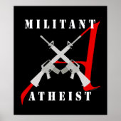 Militant Atheïst zwart poster (Voorkant)