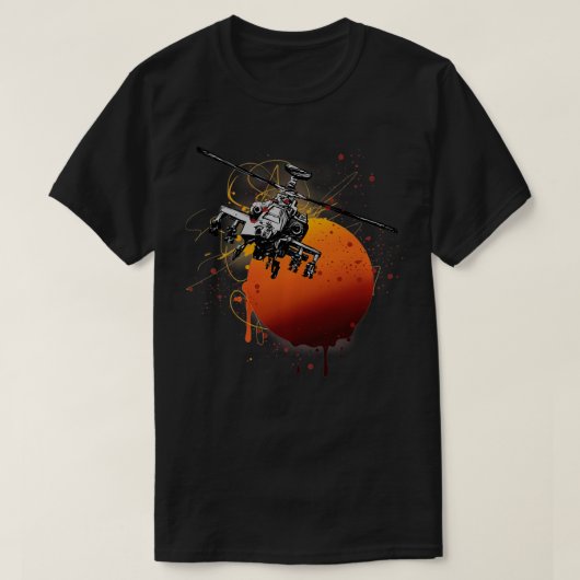 Military Aircraft AH64 Apache Helicopter Aviator g T-shirt (Design voorkant)