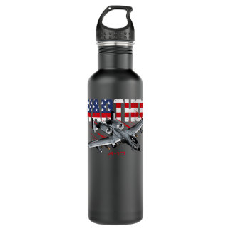 Military Airplane A10 Warthog American Flag  Waterfles