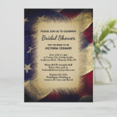 Military American Flag Bridal Shower Invitation Kaart (Staand voorkant)