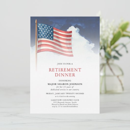 Military American Flag Retirement Kaart (Staand voorkant)
