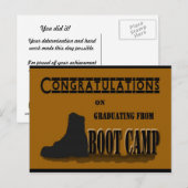 Military Boot Camp Afstuderen Briefkaart (Voorkant / Achterkant)