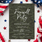 Military Camo Photo Farewell I Going Away Party Kaart