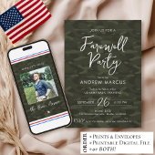 Military Camo Photo Farewell I Going Away Party Kaart