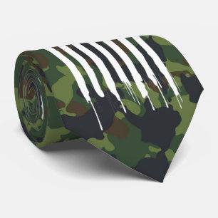 Military Camouflage Camo White US Flag Stropdas