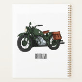 Military cruiser motorcycle cartoon illustration planner (Achterkant)