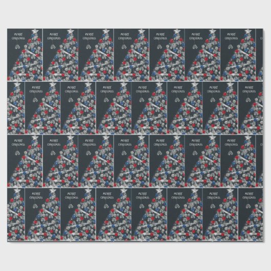 Military Dog Label Kerstboom Cadeaupapier (Vlak)