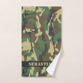 Military Green Camouflaged Pattern Personalized Bad Handdoek (Handdoek)