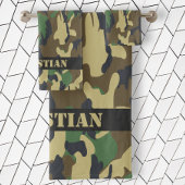 Military Green Camouflaged Pattern Personalized Bad Handdoek