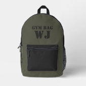 Military Green Gym Bag Custom Name Bedrukte Rugzak (Voorkant)