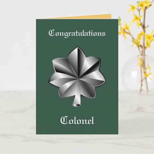 Military Luitenant Kolonel Promotion Card Kaart (Gele Bloem)