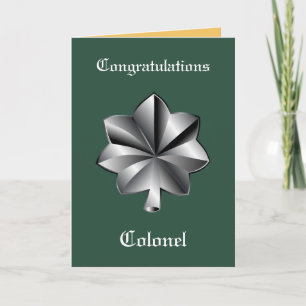 Military Luitenant Kolonel Promotion Card Kaart