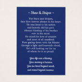 Military Memorial Prayer Kaart Stars & Stripes Ged (Achterkant)